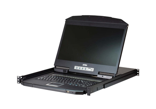 8-Port Short Depth PS/2-USB VGA Single Rail WideScreen LCD