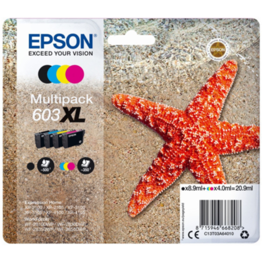 Mustepatruuna MultiPack Epson 603XL Bk,C,M,Y