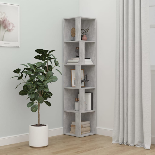 vidaXL Kulmakaappi betoninharmaa 33x33x164,5 cm lastulevy