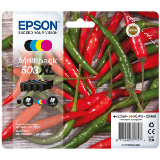 Mustepatruuna MultiPack Epson 503XL Bk,C,M,Y