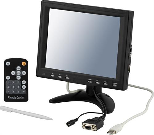 8" TFT Color Screen With Touchscreen, Remote Control, Pen, Audio, VGA / USB / AV Ports, Black. Can B