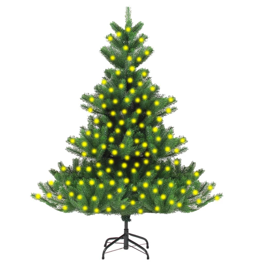 vidaXL Kaukasianpihta Tekojoulukuusi LED-valoilla vihreä 210 cm