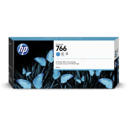 HP 766 Mustepatruuna cyan 300 ml (P2V89A)