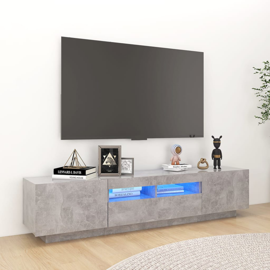 vidaXL TV-taso LED-valoilla betoninharmaa 180x35x40 cm