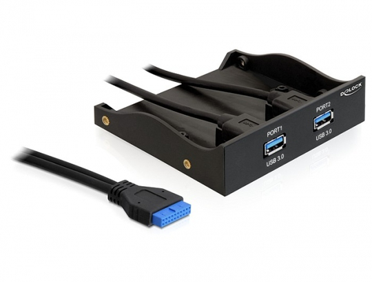 This USB 3.0 Front Panel By Delock Is Made For Installation Into A Free 3.5″ Or 5.25″ Bay Of You