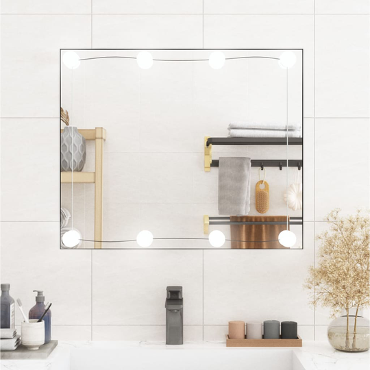 vidaXL Seinäpeili LED-valoilla 50x60 cm lasi suorakulmio