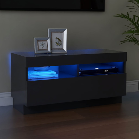 vidaXL TV-taso LED-valoilla harmaa 80x35x40 cm