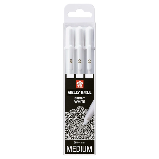 Sakura Gelly Roll Basic Valkoinen 3 kpl Medium