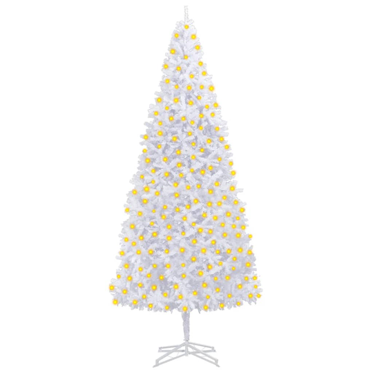 vidaXL Tekojoulukuusi LED-valoilla 400 cm valkoinen
