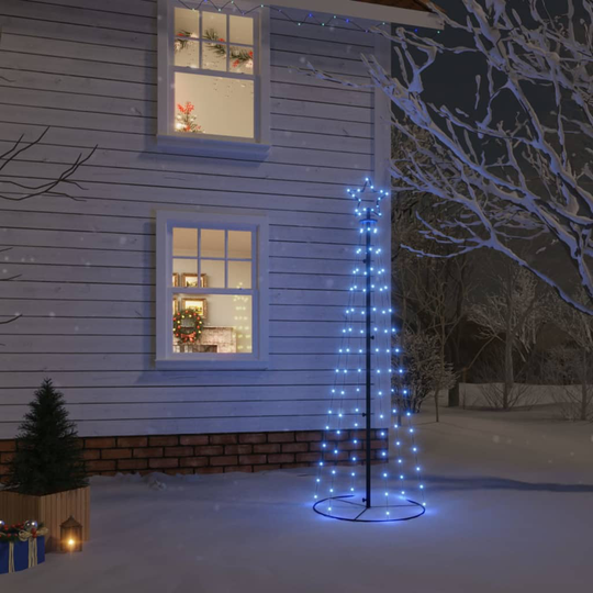 vidaXL Kartio joulukuusi 108 sinistä LED-valoa 70x180 cm