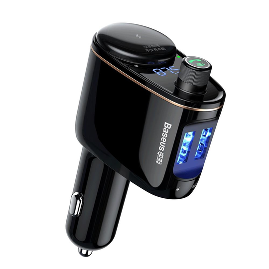 Baseus FM Lähetin / autolaturi MP3 Bluetooth 2 x USB - Musta