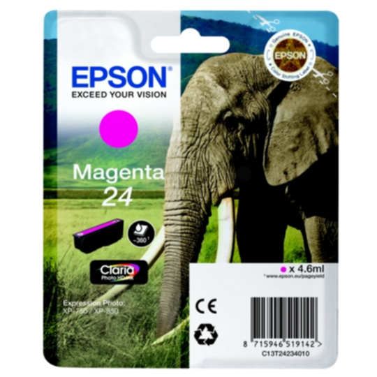 Epson 24 Mustepatruuna magenta, 360 sivua
