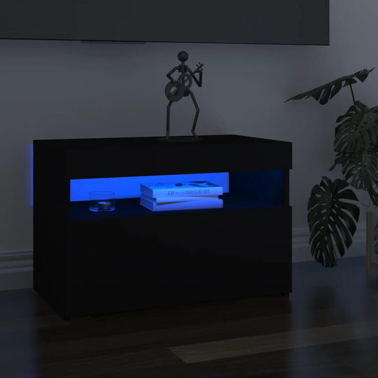 vidaXL TV-taso LED-valoilla musta 60x35x40 cm