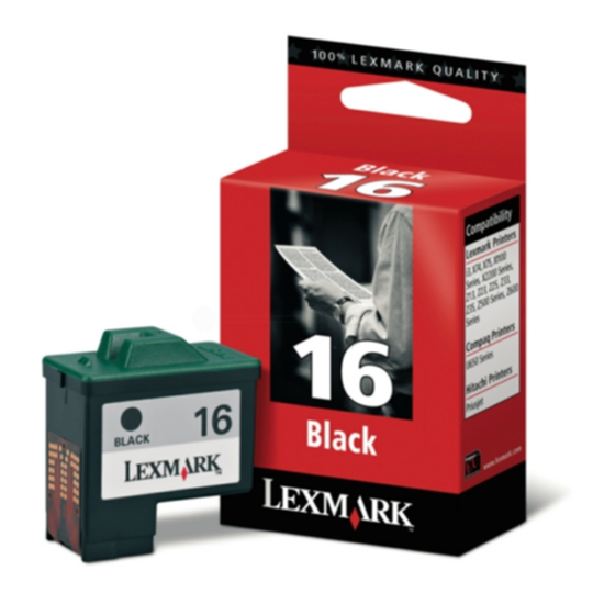 Lexmark 16 Mustepatruuna musta, 16 ml