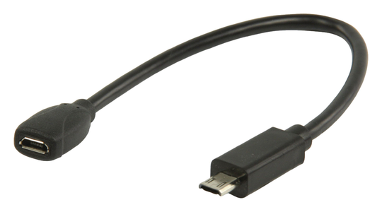 MHL-sovitinkaapeli USB 11-napainen Micro B uros - USB 5-napainen Micro B naaras 0 20 m musta