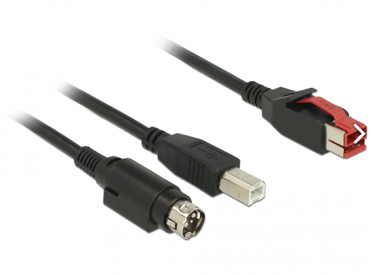 This PoweredUSB Cable By Delock Can Be Used To Connect A Device With USB Type-B Port And Hosiden Min