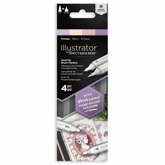 Spectrum Noir Illustrator Marker 4-setti Vintage