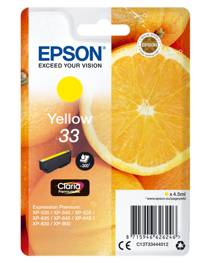 EPSON Singlepack Yellow 33 Claria Prem
