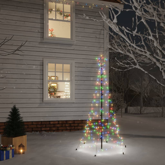 vidaXL Joulukuusi piikillä 200 moniväristä LED-valoa 180 cm