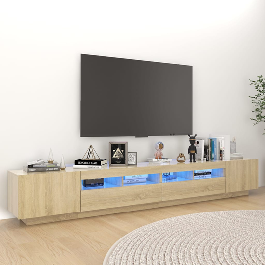 vidaXL TV-taso LED-valoilla Sonoma-tammi 260x35x40 cm