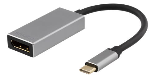 USB-C - DisplayPort-sovitin, USB-C Uros - DP Naaras, 3840 X 2160 Taajuudella 60 Hz, Tähtiharmaa
