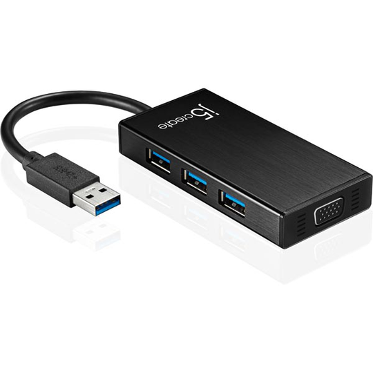 j5 create JUH410 USB 3.0 - VGA-sovitin sis.rak 3-portinen hubi m