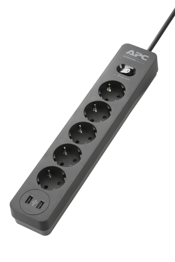 APC Es SurArr 5 Out 2 USB Black 230V Ger