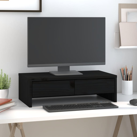 vidaXL Näyttökoroke musta 50x27x15 cm täysi mänty