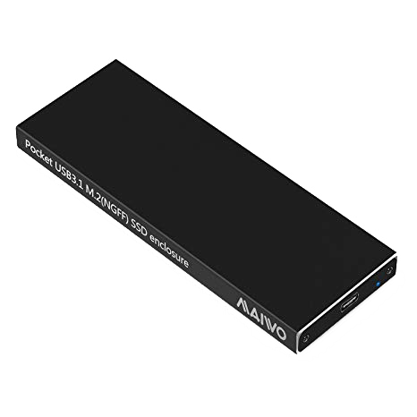 M.2 External Enclosure, USB-C, USB 3.1 Gen2, 10 Gbps, Black (1KPL Tarjoushintaan. Tarjoustuotteita M