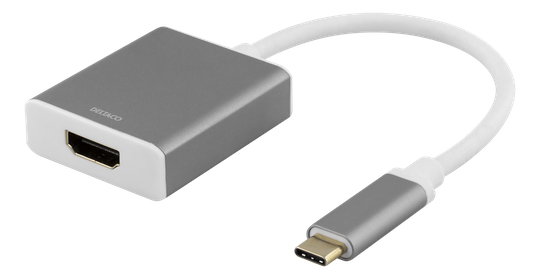 USB-C - HDMI-sovitin, 0,2 M, 4096 X 2160 Taajuudella 60 Hz, HDMI 2.0, HDCP 2.2, Tähtiharmaa