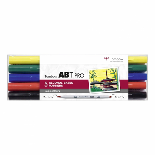 Tombow ABT PRO Dual Brush Pen 5-setti Basic