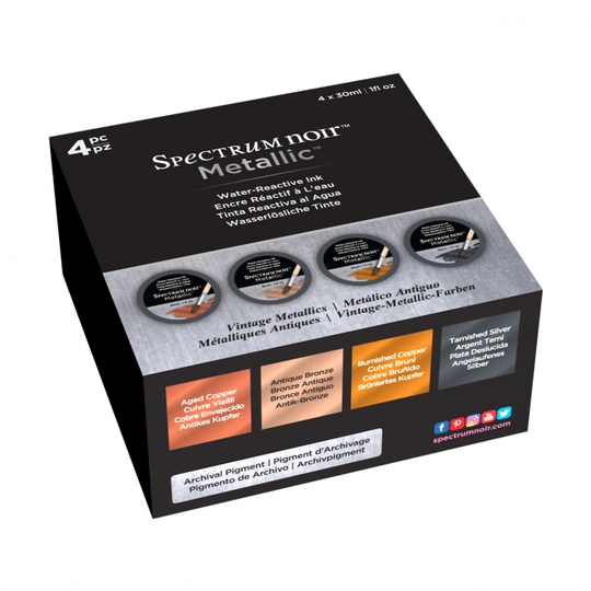 Spectrum Noir Metallic Ink 30ml 4-setti Vintage Metallics