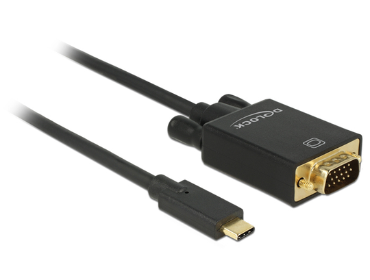 This Cable By Delock Enables The Connection Of A VGA Monitor To A PC Or Laptop With USB-C Or Thunder