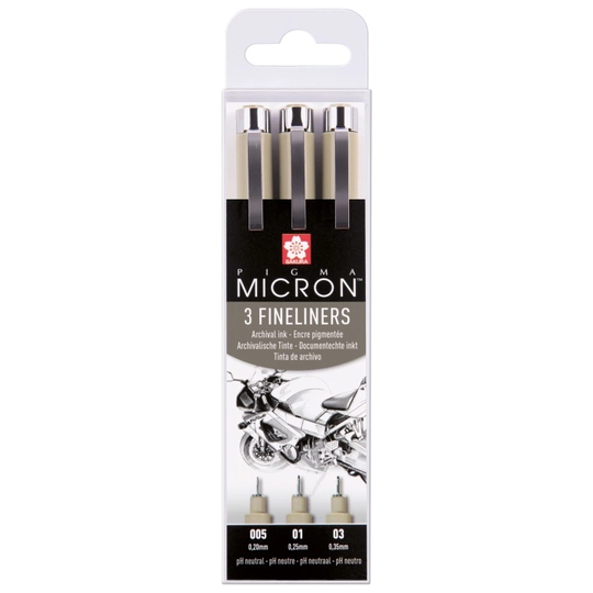 Sakura Pigma Micron Fineliner 3-setti
