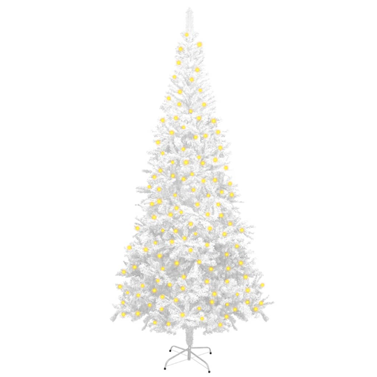 vidaXL Tekojoulukuusi LED-valoilla L 240 cm valkoinen