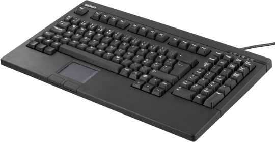 Näppäimistö, Jossa Touchpad, Suomalainen Näppäinasettelu, USB, Musta.