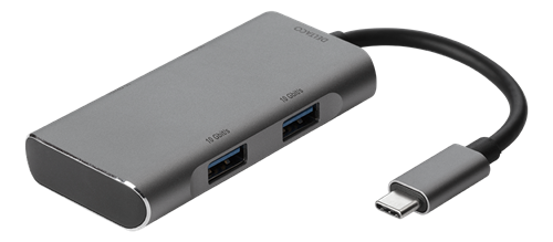 USB-hubi, USB-C Uros - 2 X USB-C Naaras Ja 2 X USB-A Naaras, 10 Gb/s, Tähtiharmaa