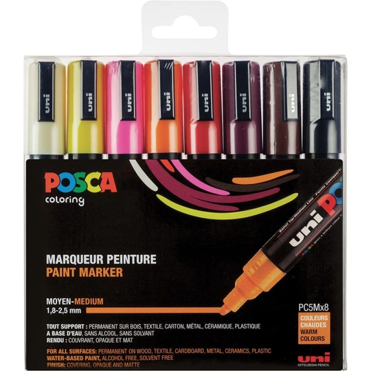 Posca Posca PC-5M Warm tones 8-setti