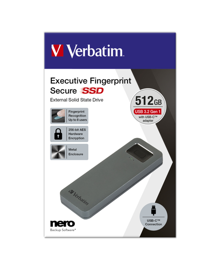 Executive Fingerprint Secure SSD USB 3.2 Gen 1/USB-C 512GB