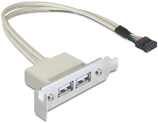 The USB 2.0 Slot Bracket By Delock Expands Your System By Two External USB Ports And Is, Due To Its