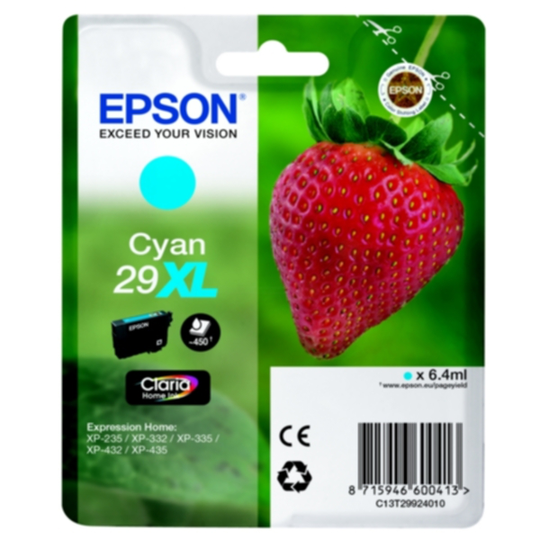 Epson 29XL Mustepatruuna syaani, 450 sivua
