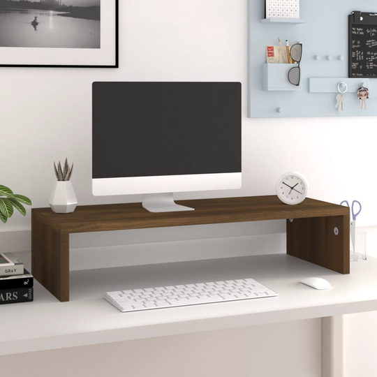 vidaXL Näyttöteline ruskea tammi 60x23,5x12 cm tekninen puu