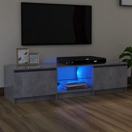 vidaXL TV-taso LED-valoilla betoninharmaa 140x40x35,5 cm