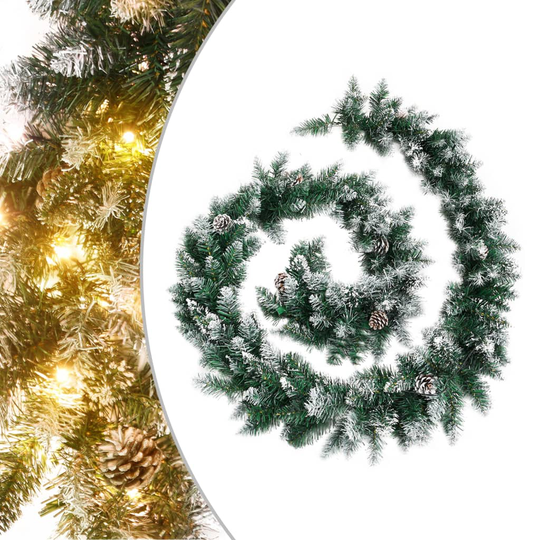 vidaXL Jouluköynnös LED-valoilla vihreä 5,2 m PVC