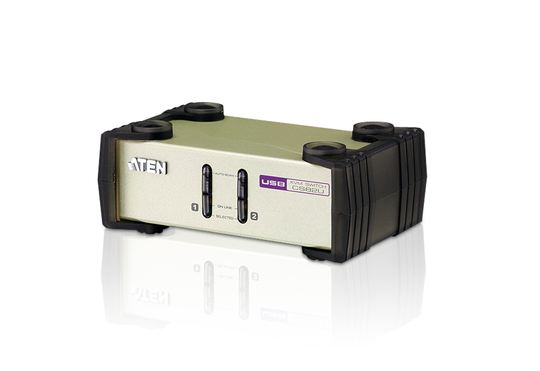 KVM Switch, 1 Console Controls 2 Computers, OSD, VGA, USB And PS/2. A Compact KVM Switch With Both U