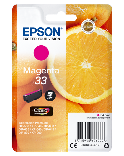 EPSON Singlepack Magenta 33 Claria Prem