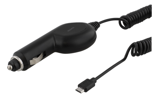 Autolaturi Jossa Micro USB, 1A, 1xUSB Micro B Uros, 12V DC, 1m Kaapeli, Musta