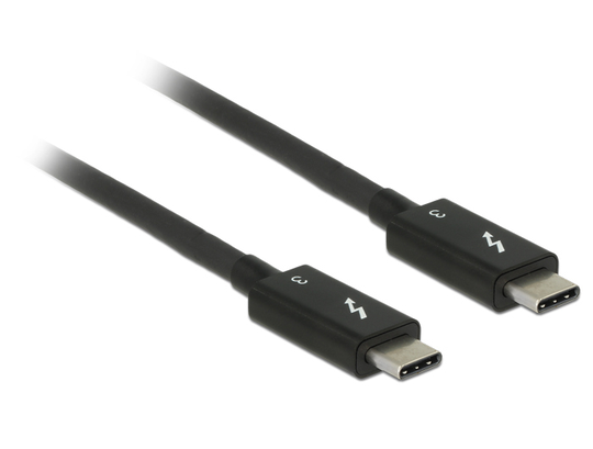 Thunderbolt 3 -kaapeli, 0,5 M, 40 Gbps, USB-C, 100 W Virransyöttö, Cypress E-Marker -piirisarja, 4