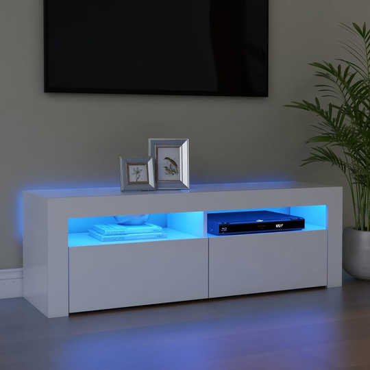 vidaXL TV-taso LED-valoilla valkoinen 120x35x40 cm
