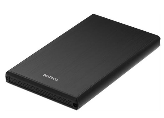 Ulkoinen Kotelo 1x2,5" SATA 6Gb/s-kiintolevy, USB 3.0, Alumiini/muovi, Musta.